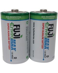 Fuji Batteries 4100BP2 EnviroMax D Super Alkaline Batteries, 2 pk
